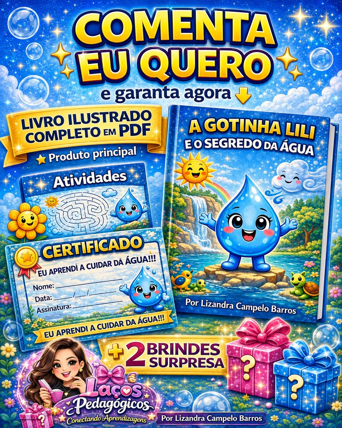 A Gotinha Lili E O Segredo da Água — capa do material