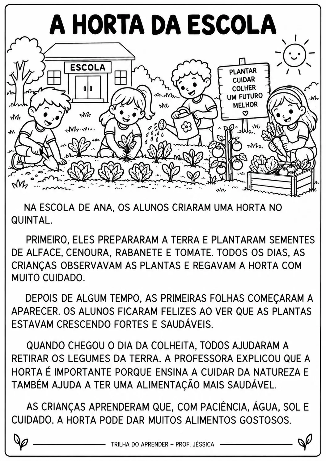 A HORTA DA ESCOLA – ATIVIDADES PARA 2º E 3º ANOS — amostra 1: Horta na Escola
