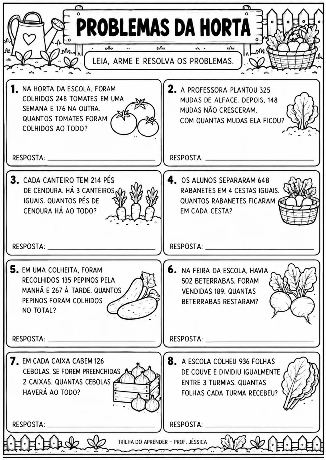 A HORTA DA ESCOLA – ATIVIDADES PARA 2º E 3º ANOS — amostra 5: Português, Matemática e Ciências em um material…