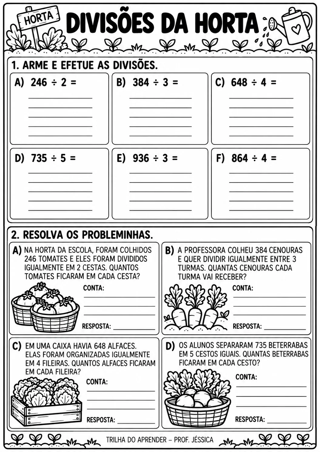 A HORTA DA ESCOLA – ATIVIDADES PARA 2º E 3º ANOS — amostra 7: Português, Matemática e Ciências em um material…