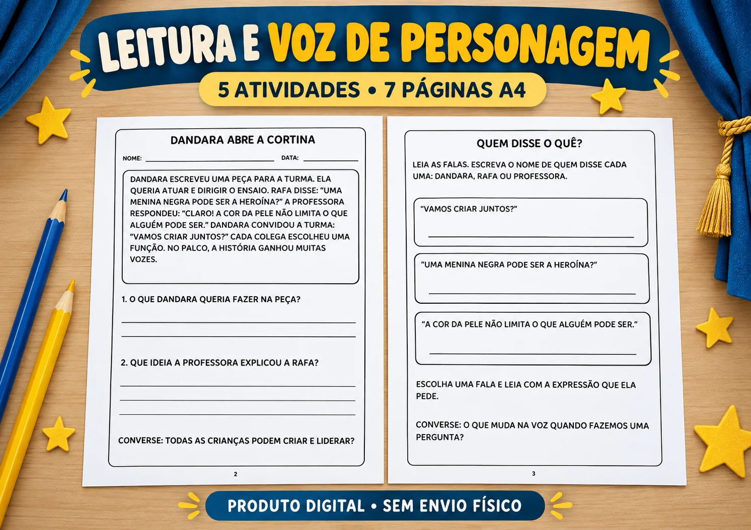 A Horta de Malu — Consciência Negra e Alfabetização para o 1º Ano — amostra 2: 5 atividades em preto e branco e página final