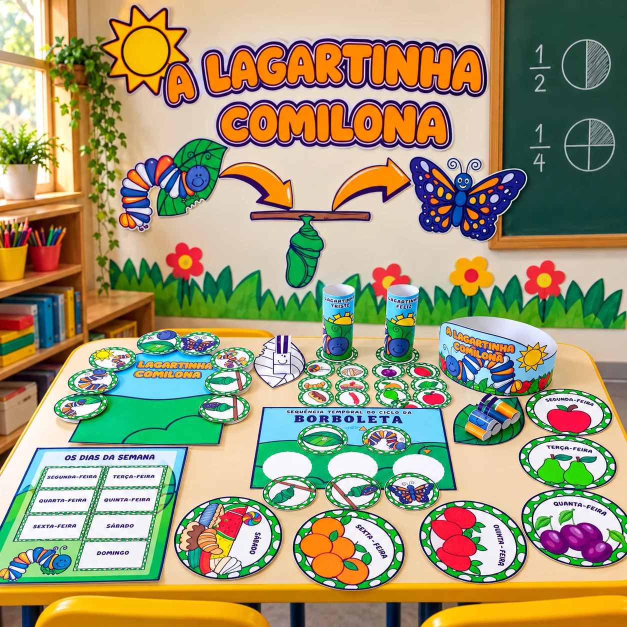 A Lagartinha Comilona – Atividades Pedagógica -Sequência didática — amostra 5: Kit A Lagartinha Comilona com mural…