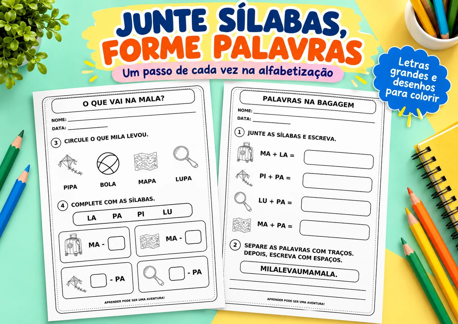 A Mala de Mila | Leitura e Formação de Palavras com Sílabas Simples — amostra 2: Uma pequena viagem pelas palavras