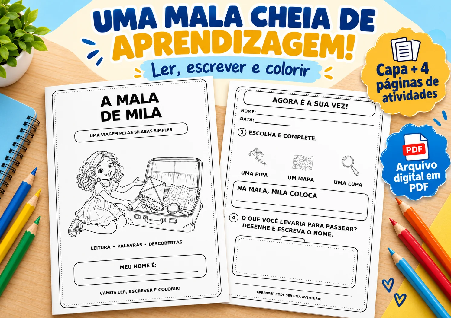 A Mala de Mila | Leitura e Formação de Palavras com Sílabas Simples — amostra 3: Uma pequena viagem pelas palavras