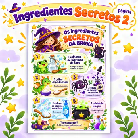 A Poção Mágica da Bruxa – para Educação Infantil em PDF — amostra 1: A Poção Mágica da Bruxa – Experiência Científica para…