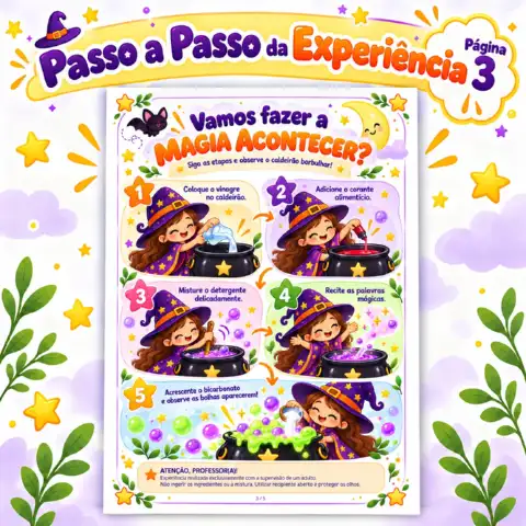 A Poção Mágica da Bruxa – para Educação Infantil em PDF — amostra 2: Poção Mágica da Bruxa em PDF com receita, experiência…
