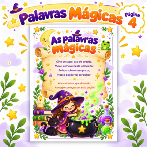 A Poção Mágica da Bruxa – para Educação Infantil em PDF — amostra 3: Poção Mágica da Bruxa em PDF com receita, experiência…