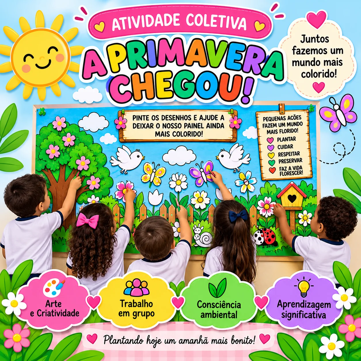A Primavera Chegou Painel Colaborativo em PDF (cópia) — Alfabetização para Educação Infantil: Painel Coletivo – A Primavera…