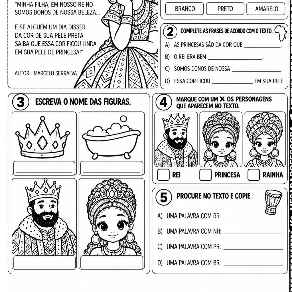 “A PRINCESA DA PELE PRETA” - CONSCIÊNCIA NEGRA — amostra 2: POR MEIO DE UMA ABORDAGEM LÚDICA E ACOLHEDORA, O MATERIAL…