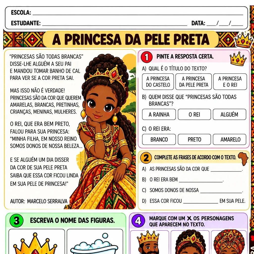 “A PRINCESA DA PELE PRETA” - CONSCIÊNCIA NEGRA — capa do material