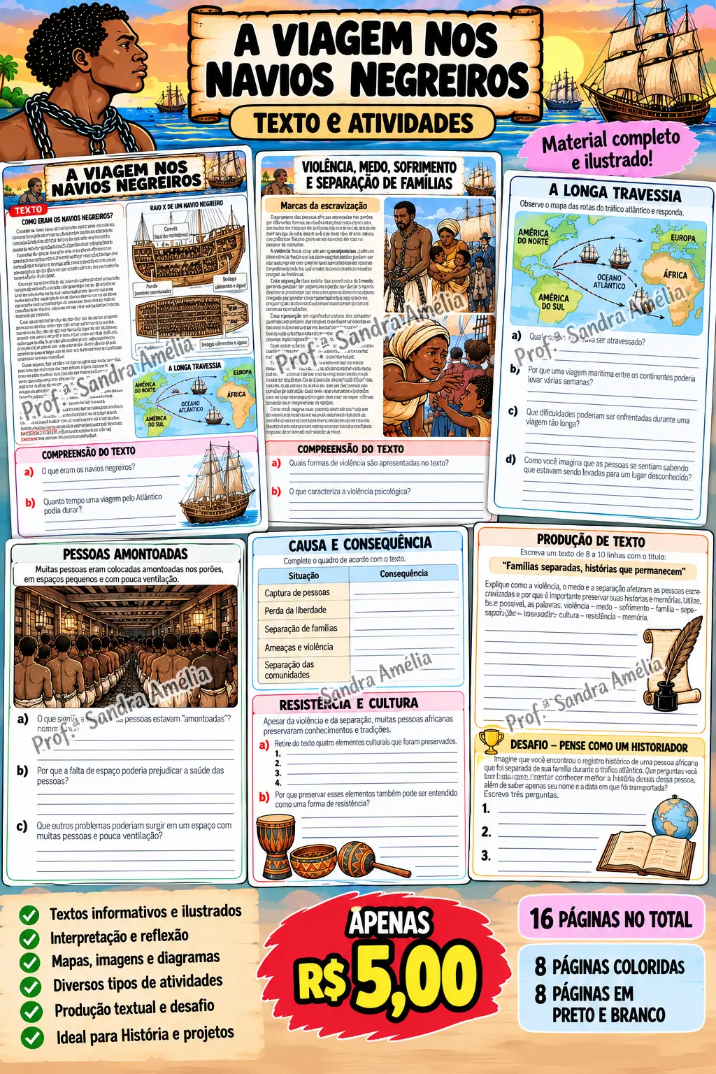 A viagem nos navios negreiros – PDF para Imprimir — História para Todas as séries: Material pedagógico desenvolvido para…