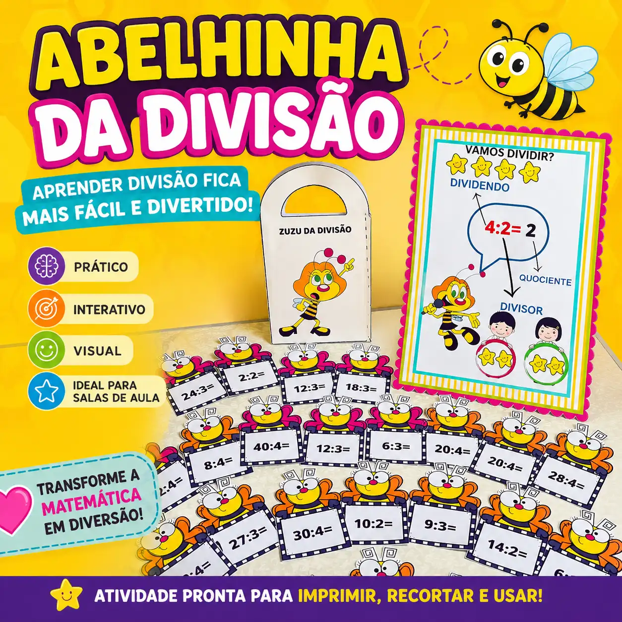 ABELHINHA DA DIVISÃO - MATEMÁTICA ANOS INICIAIS — capa do material
