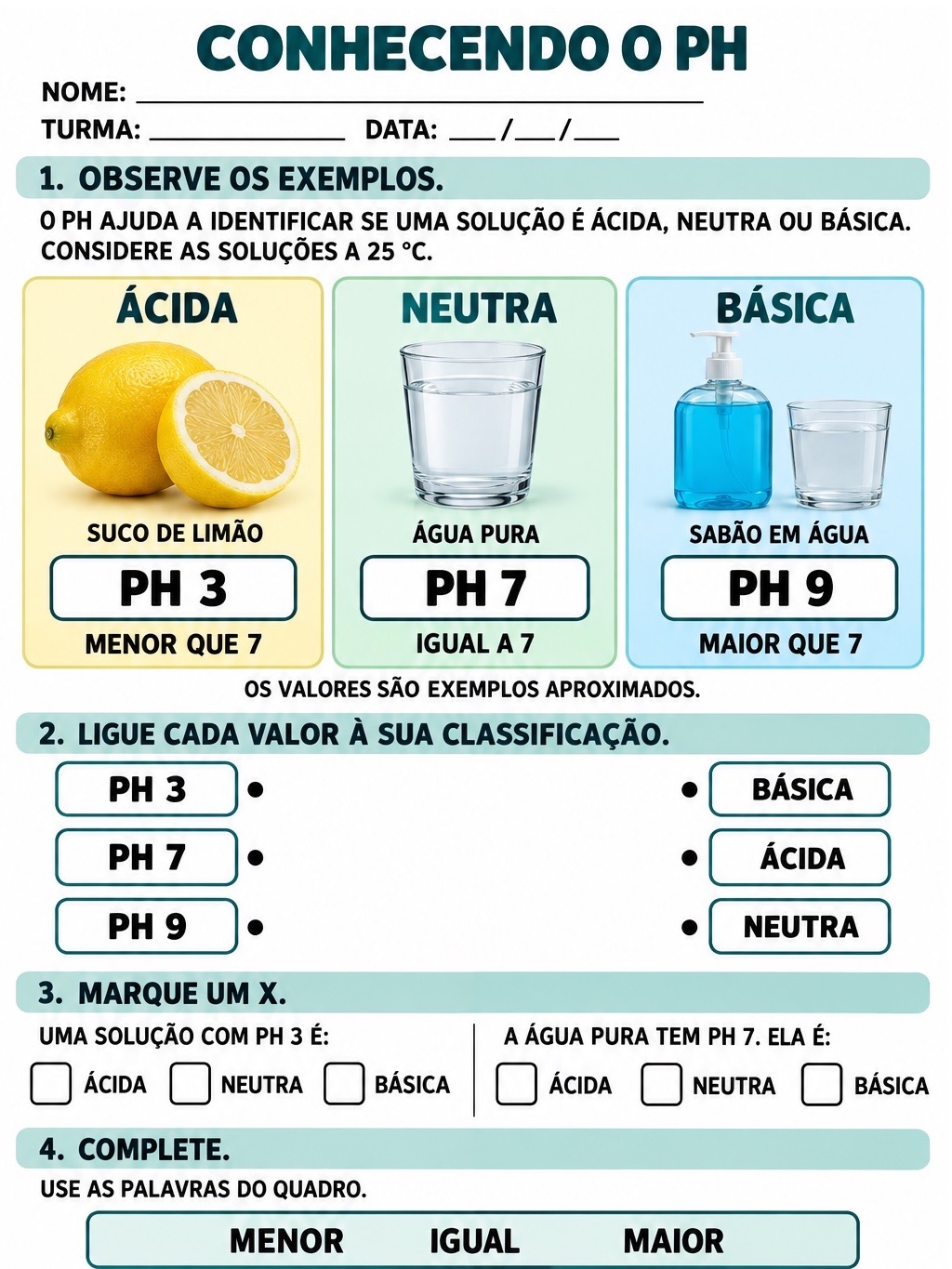 Ácidos e Bases AEE: Atividades Adaptadas de Química em PDF — amostra 3: Química adaptada para AEE: ácidos, bases e pH com… Ácidos e Bases AEE: Atividades Adaptadas de Química em PDF — amostra 3: Química adaptada para AEE: ácidos, bases e pH com…