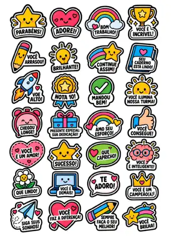 Adesivos de Incentivo Infantil — Kit Motivação Irisando — amostra 2: Adesivos prontos para valorizar conquistas, estimular… Adesivos de Incentivo Infantil — Kit Motivação Irisando — amostra 2: Adesivos prontos para valorizar conquistas, estimular…