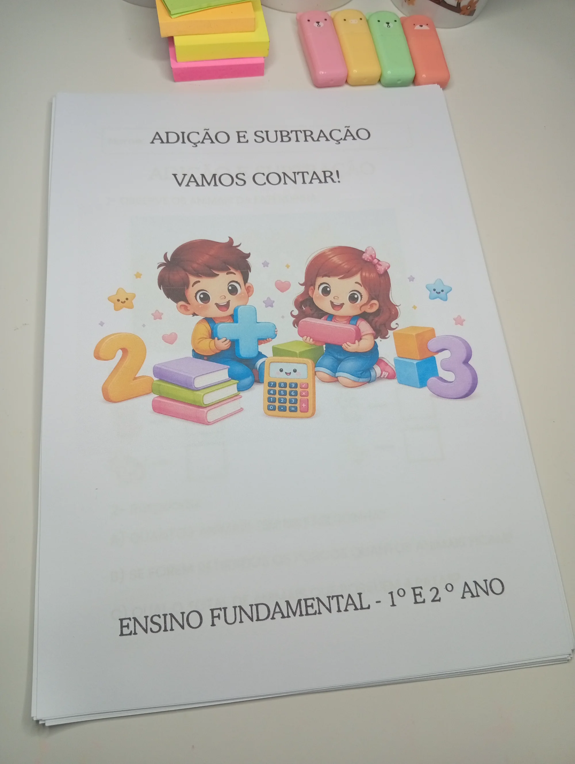 Adição e Subtração 1º e 2º Ano — Matemática para 2º ano: Apostila com atividades de adição e subtração para 1º e 2º ano,…