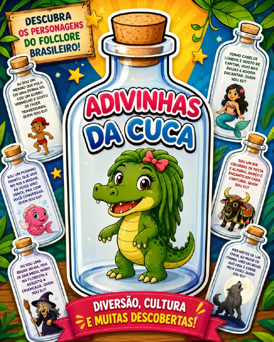 Adivinha da Cuca – Atividades para Imprimir — Alfabetização para Educação Infantil: Aprender sobre o folclore pode virar…