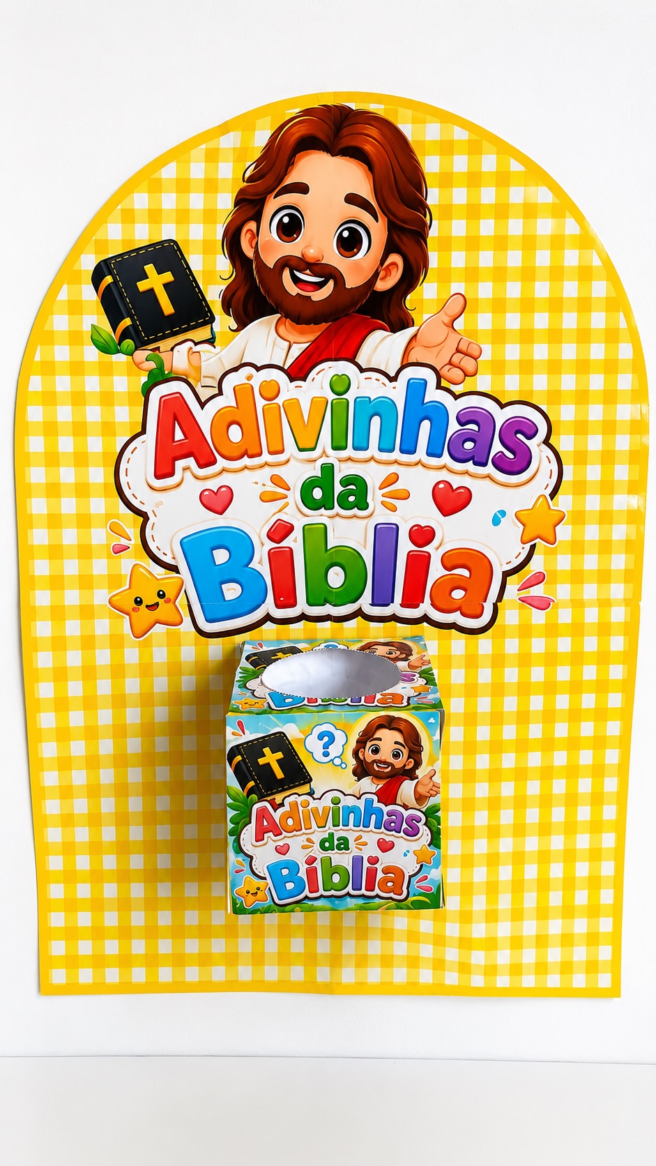 Adivinhas da Bíblia – Painel, Caixinha e 15 Fichas para Escola Bíblica — amostra 1: Um recurso interativo com adivinhas…