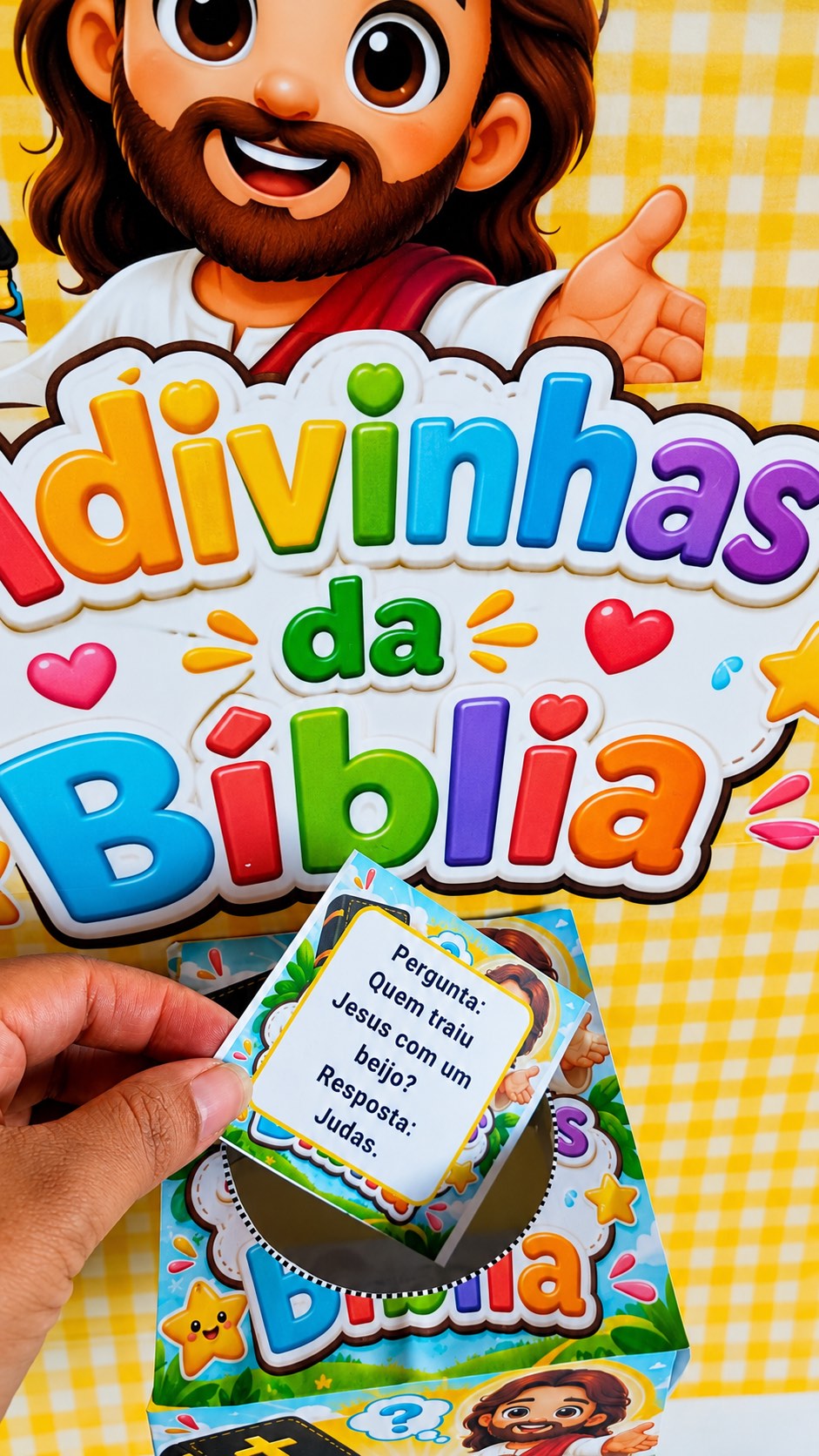 Adivinhas da Bíblia – Painel, Caixinha e 15 Fichas para Escola Bíblica — amostra 2: Um recurso interativo com adivinhas…