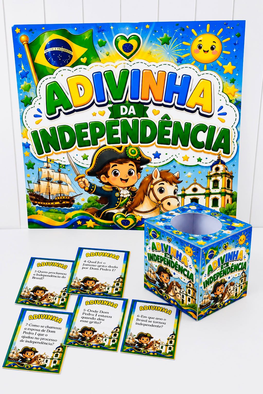 Adivinhas da Independência: Jogo Educativo — amostra 1: Aprenda sobre a Independência do Brasil com 20 adivinhas, painel…
