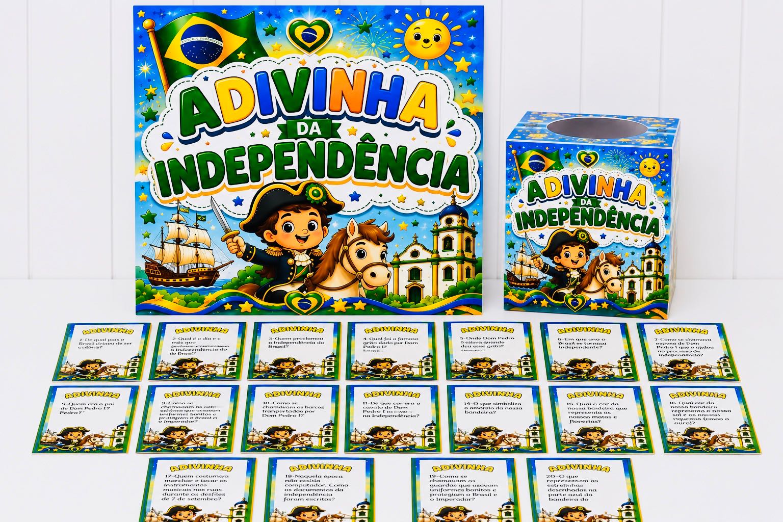Adivinhas da Independência: Jogo Educativo — amostra 2: Aprenda sobre a Independência do Brasil com 20 adivinhas, painel…