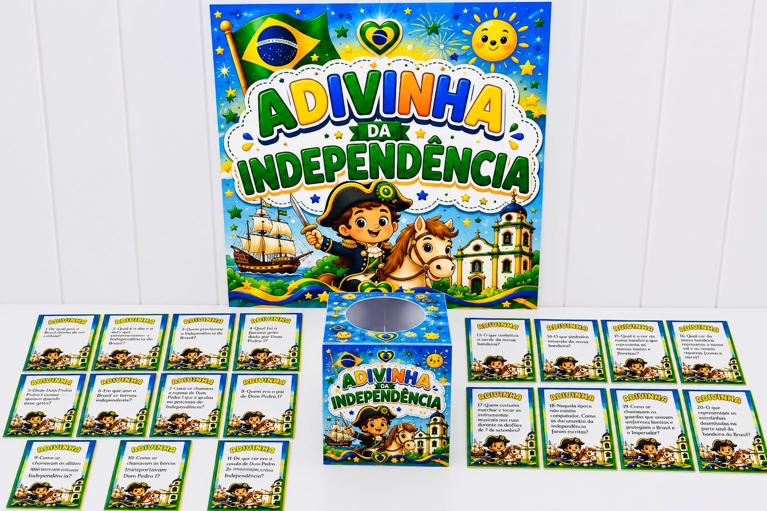 Adivinhas da Independência: Jogo Educativo — amostra 3: Aprenda sobre a Independência do Brasil com 20 adivinhas, painel…
