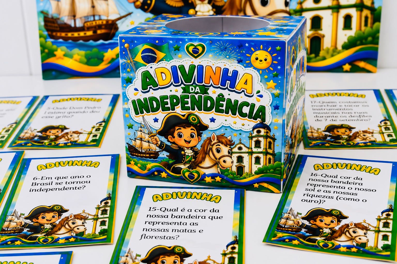 Adivinhas da Independência: Jogo Educativo — amostra 4: Aprenda sobre a Independência do Brasil com 20 adivinhas, painel…