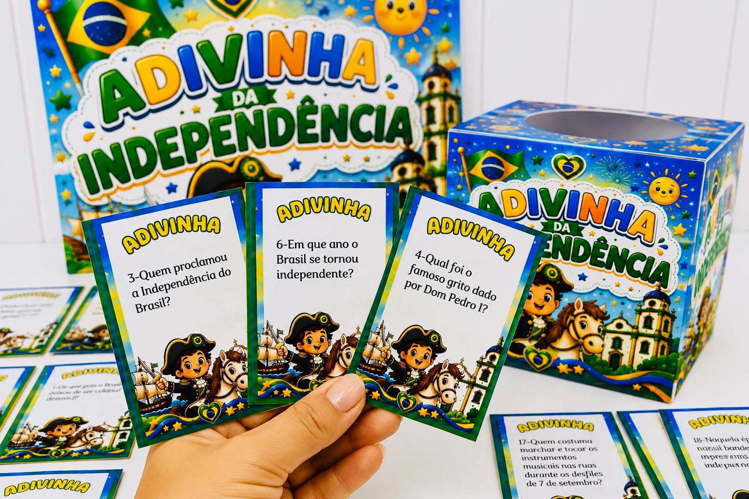Adivinhas da Independência: Jogo Educativo — amostra 5: Aprenda sobre a Independência do Brasil com 20 adivinhas, painel…