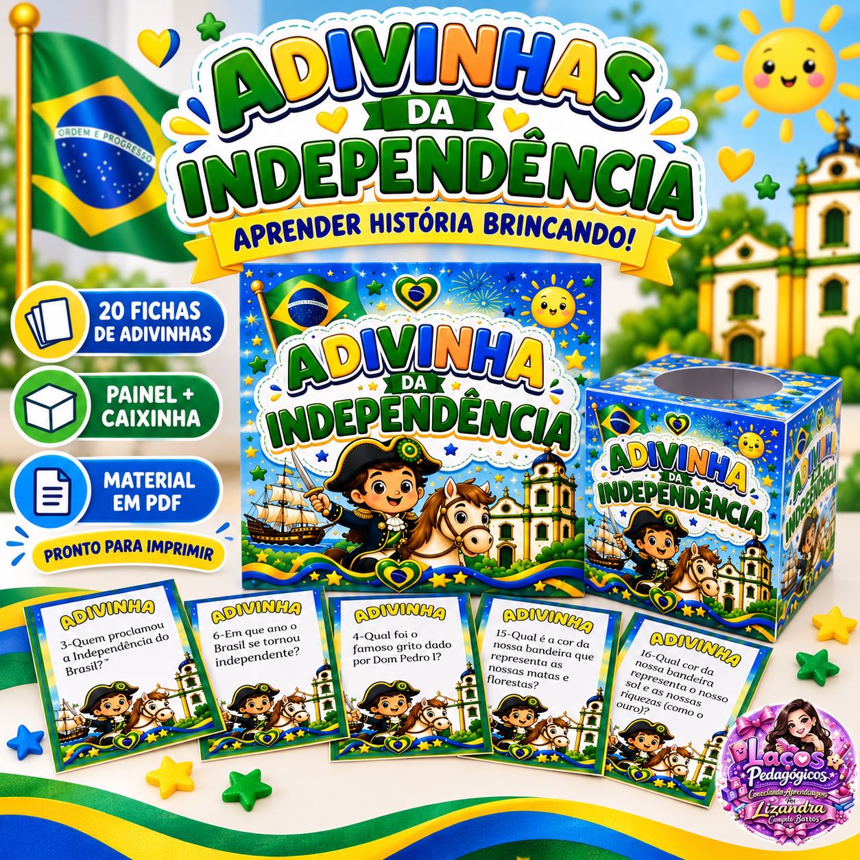 Adivinhas da Independência: Jogo Educativo — capa do material