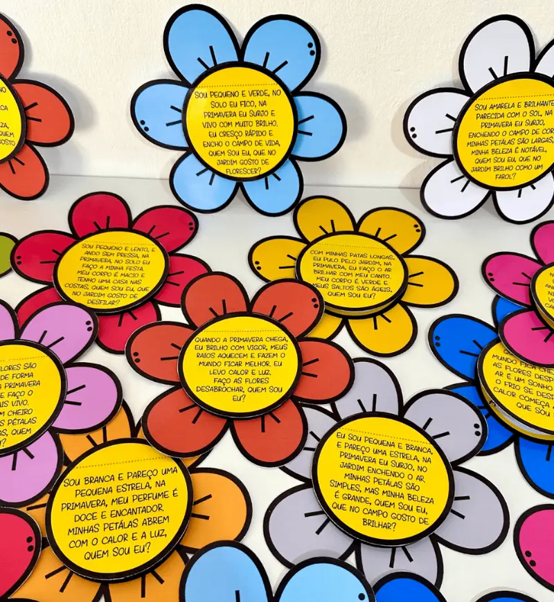 Adivinhas da Primavera: PDF com 25 Adivinhas e Painel — amostra 3: Como usar em sala de aula