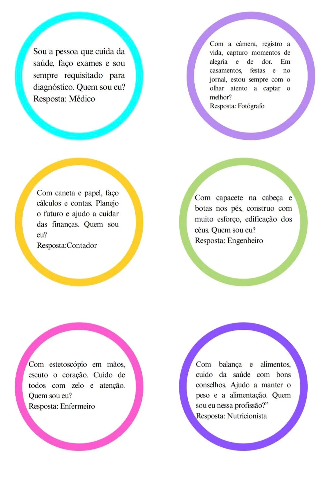 Adivinhas das Profissões 👩🚒👨 — amostra 4: Quer trabalhar as profissões de forma lúdica