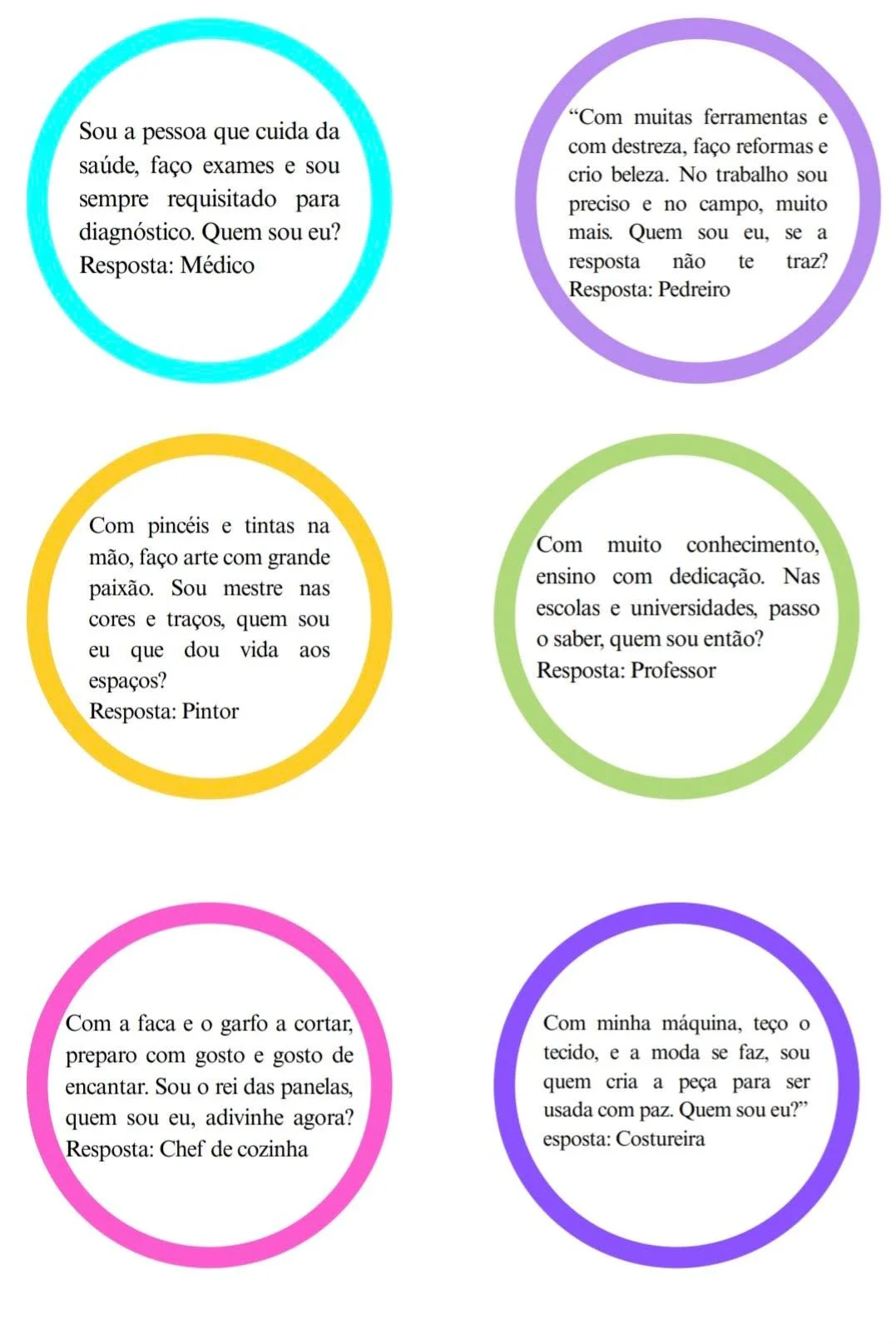 Adivinhas das Profissões 👩🚒👨 — amostra 5: Quer trabalhar as profissões de forma lúdica