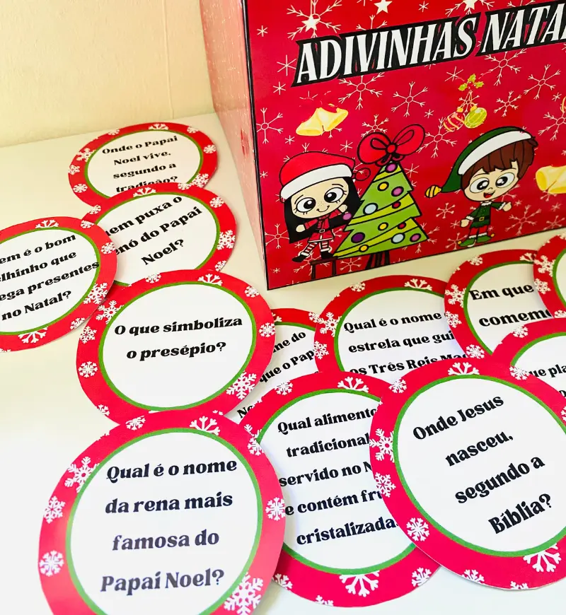 Adivinhas Natalinas em PDF: Fichas para Imprimir e Sortear — amostra 3: Como usar em sala de aula