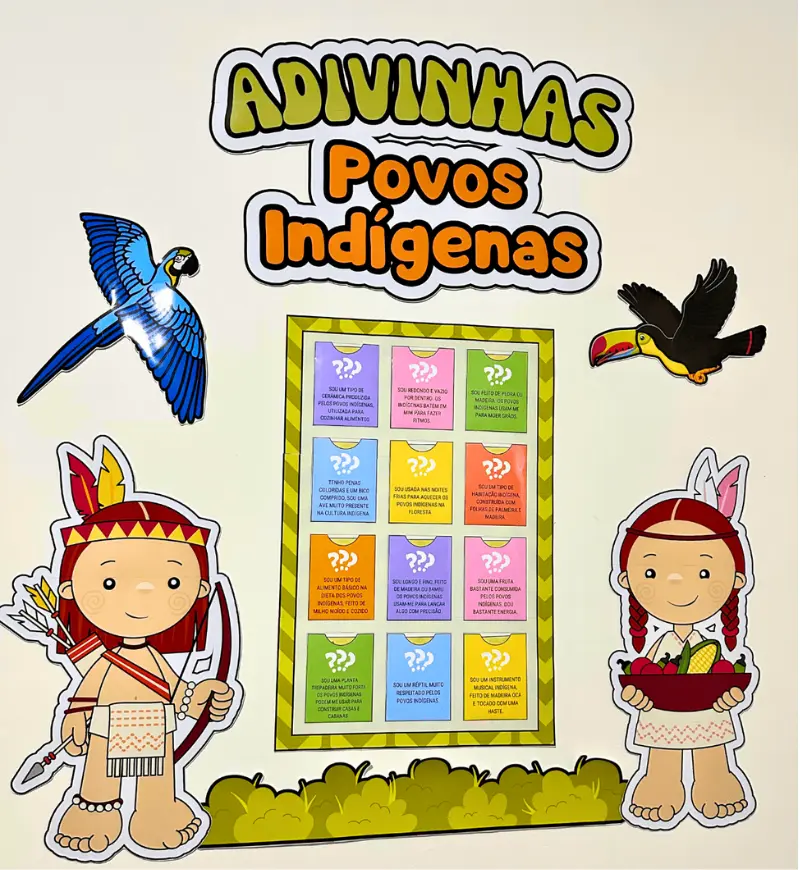 Adivinhas Povos Indígenas: painel e cartaz em PDF — Jogos pedagógicos para Educação Infantil: Explore a cultura indígena…