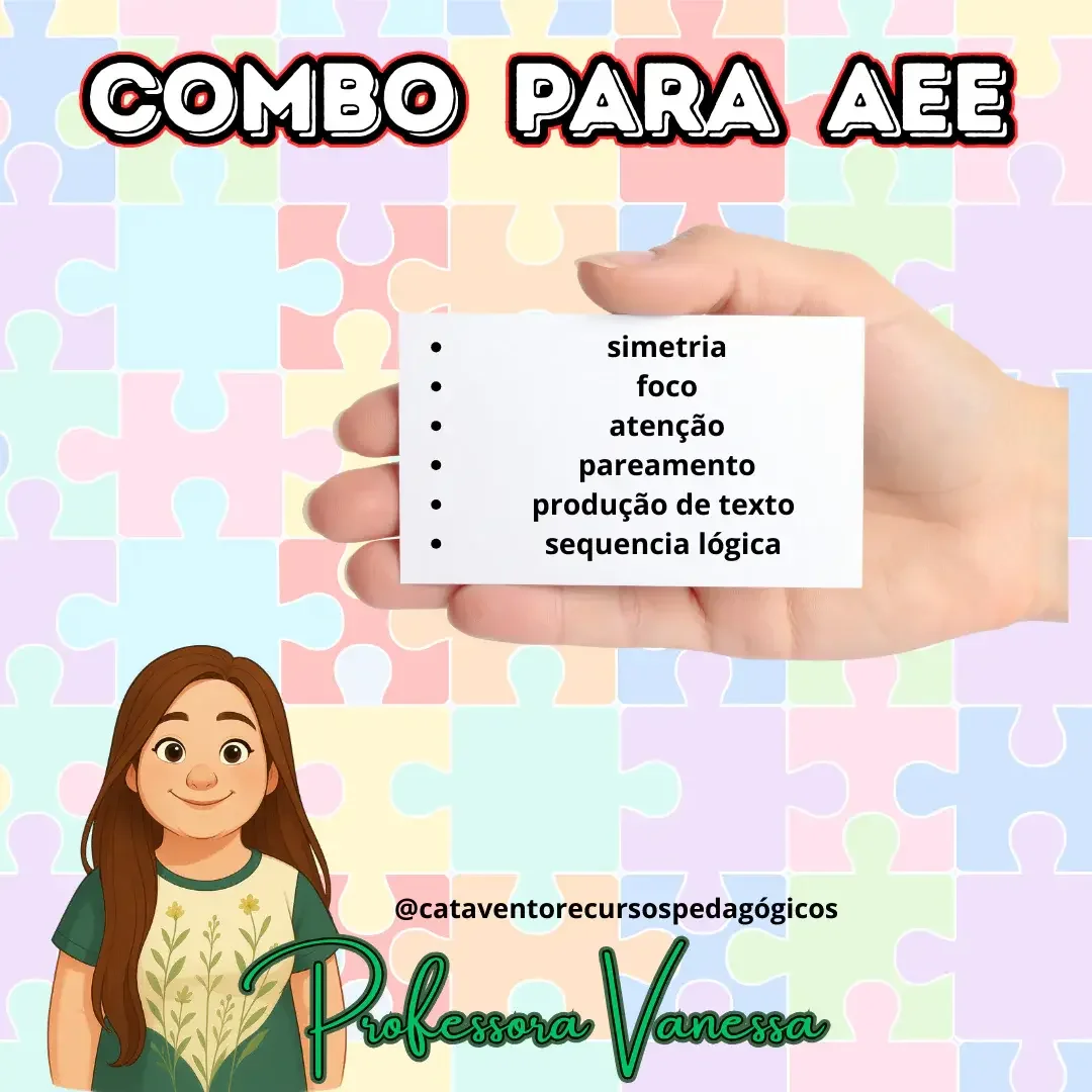 AEE combo atividades pedagógicas adaptadas — amostra 1: 📌 O que está incluso no combo: 1️⃣ Sequência Lógica 4 pag. 2️⃣…