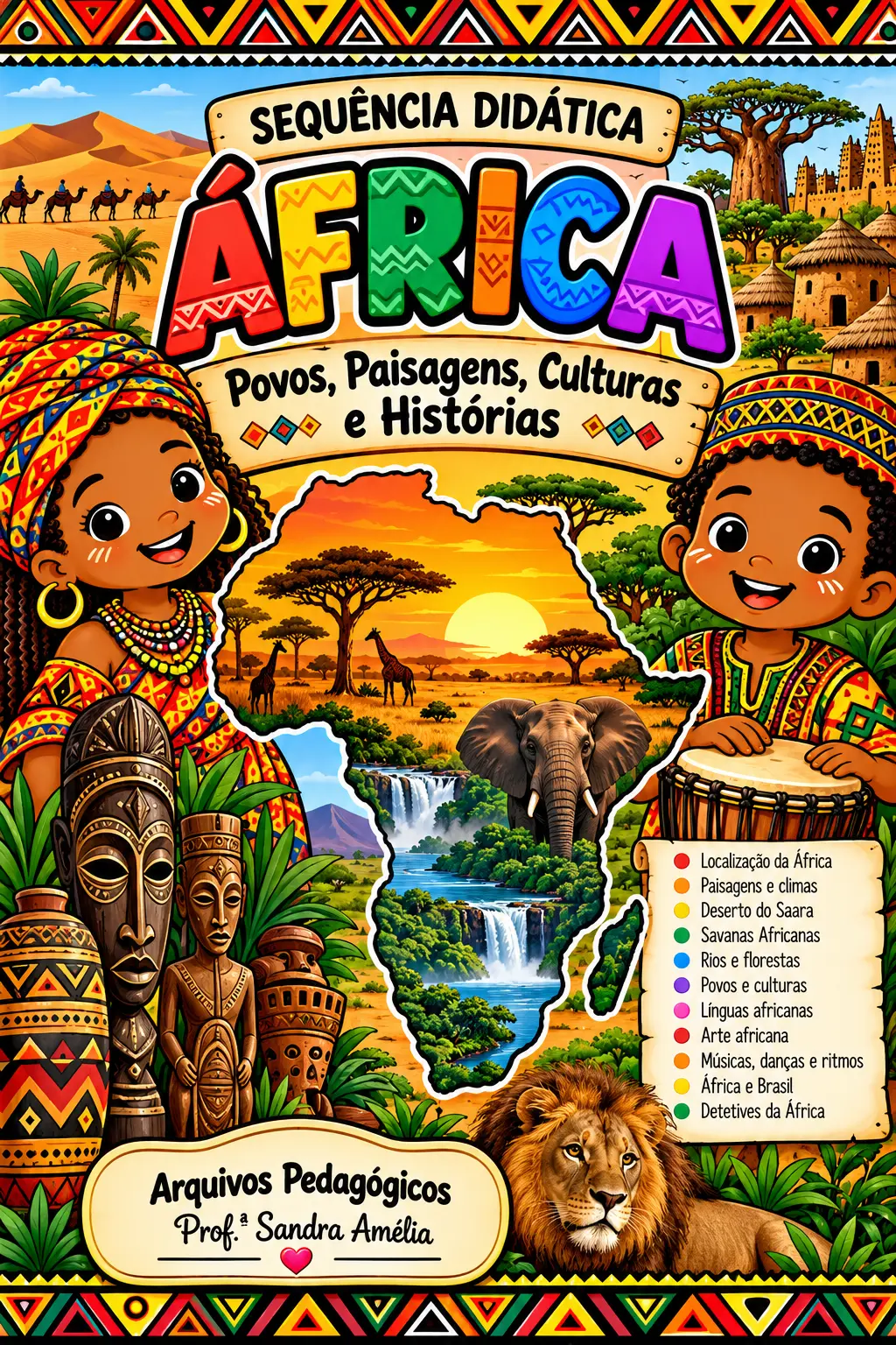 🌍✨ ÁFRICA: POVOS, PAISAGENS, CULTURAS E HISTÓRIAS ✨🌍 — amostra 1: 📚 SEQUÊNCIA DIDÁTICA COMPLETA – 3º AO 5º ANO 🚨…