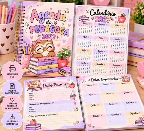 Agenda da pedagoga 2027 — capa do material