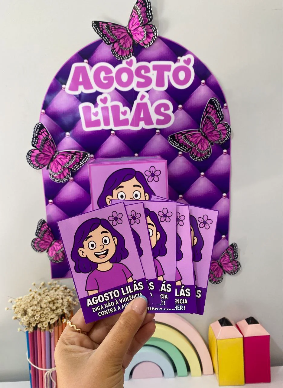 Agosto Lilás para Imprimir | Painel e Kit de Conscientização — amostra 1: O Agosto Lilás é o mês dedicado à conscientização…