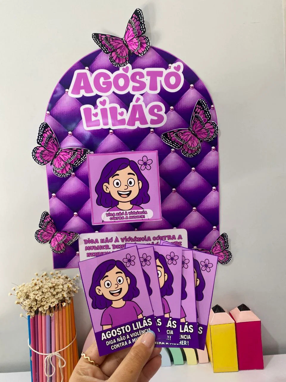 Agosto Lilás para Imprimir | Painel e Kit de Conscientização — amostra 4: O Agosto Lilás é o mês dedicado à conscientização…