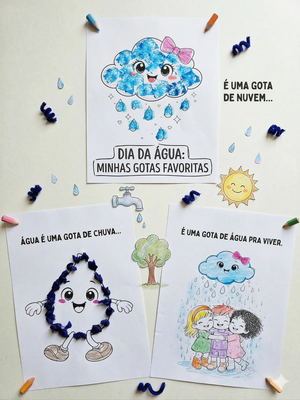 Água é uma Gota de Chuva – Atividade Sensorial — capa do material