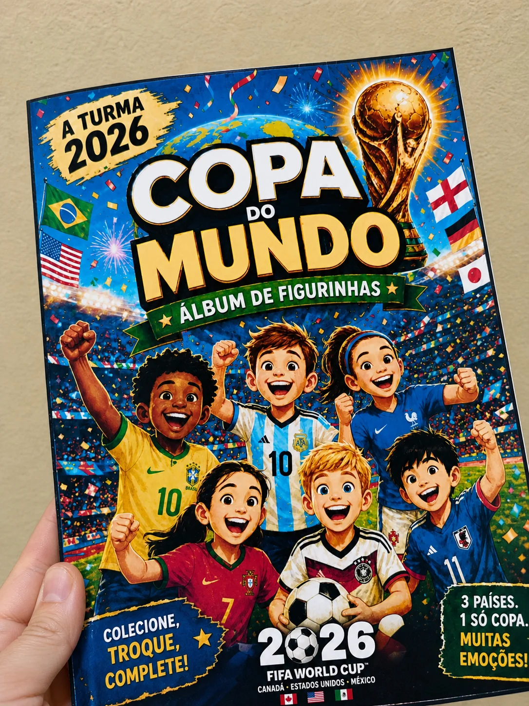 Álbum da Turma 2026 – Tema Copa do Mundo — amostra 3: Formato e entrega Álbum da Turma 2026 – Tema Copa do Mundo — amostra 3: Formato e entrega