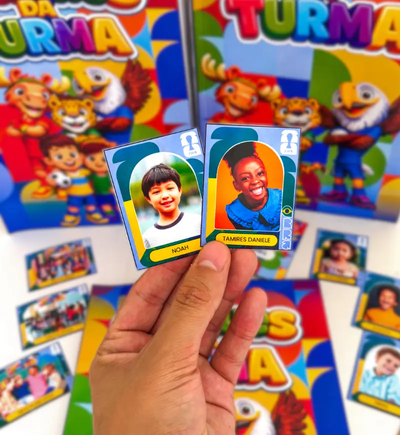 Álbum de figurinhas da turma: Craques no tema Copa do Mundo — amostra 3: Como usar em sala de aula