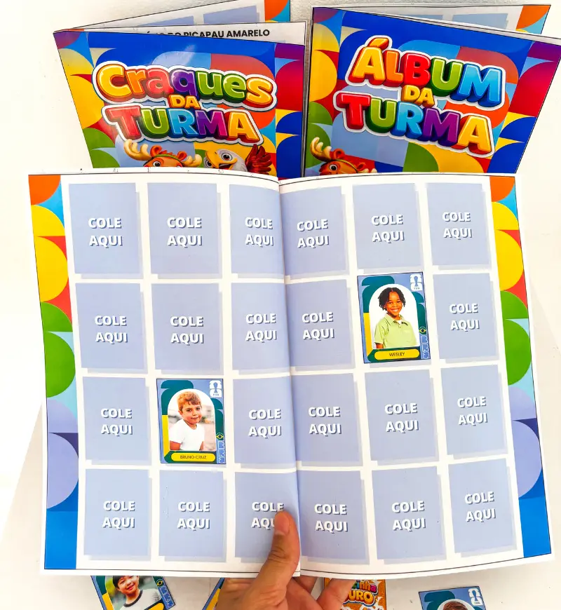 Álbum de figurinhas da turma: Craques no tema Copa do Mundo — amostra 5: Crie um álbum da turma com tema Copa do Mundo e…
