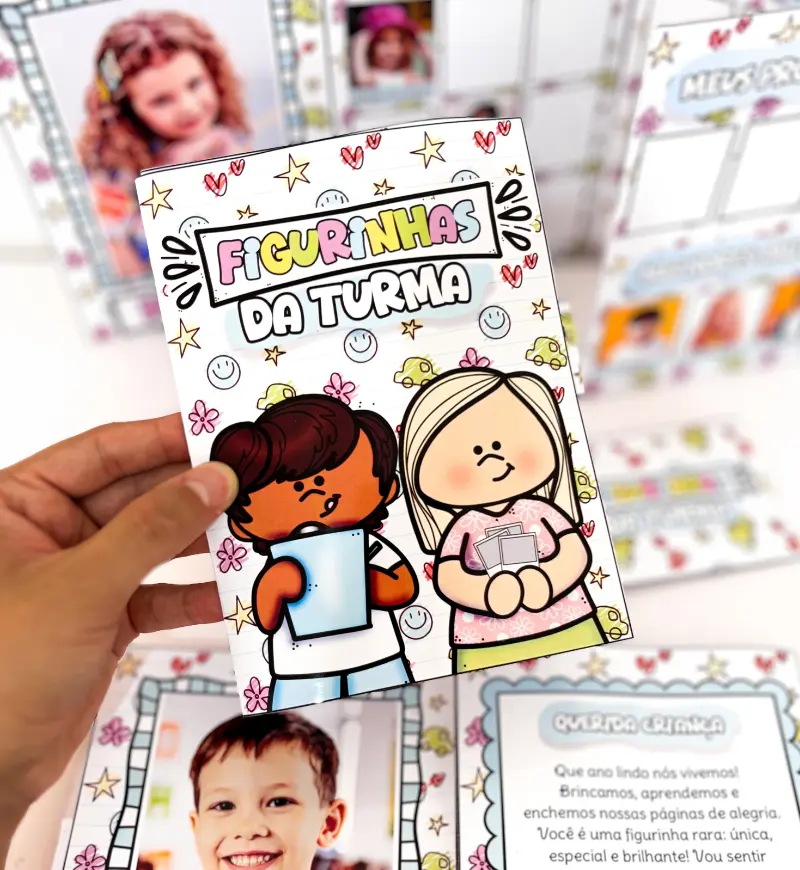 Álbum de Figurinhas da Turma Editável para o Fim de Ano — amostra 3: Como usar no encerramento do ano letivo