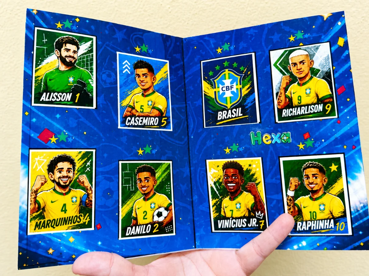 Álbum de figurinhas - Seleção Brasileira! Copa do Mundo 🇧🇷 — amostra 1: Sobre o Álbum de figurinhas - Seleção Brasileira!…