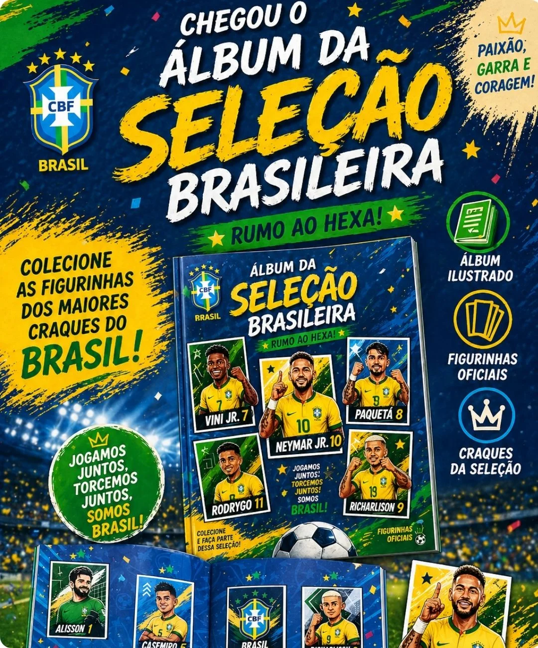 Álbum de futebol para imprimir: Seleção Brasileira — amostra 4: Para quais turmas é indicado?