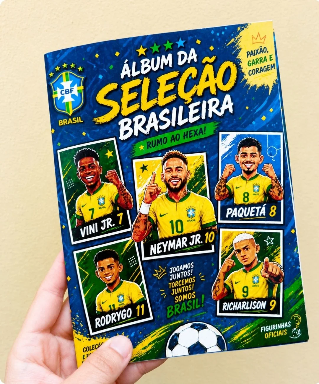 Álbum de futebol para imprimir: Seleção Brasileira — capa do material
