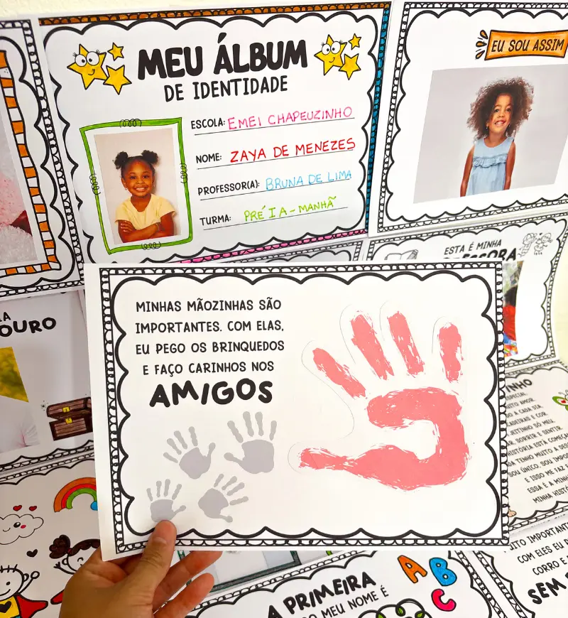 Álbum de Identidade para Educação Infantil em PDF — amostra 6: Acolha as crianças com um álbum de identidade em PDF para…