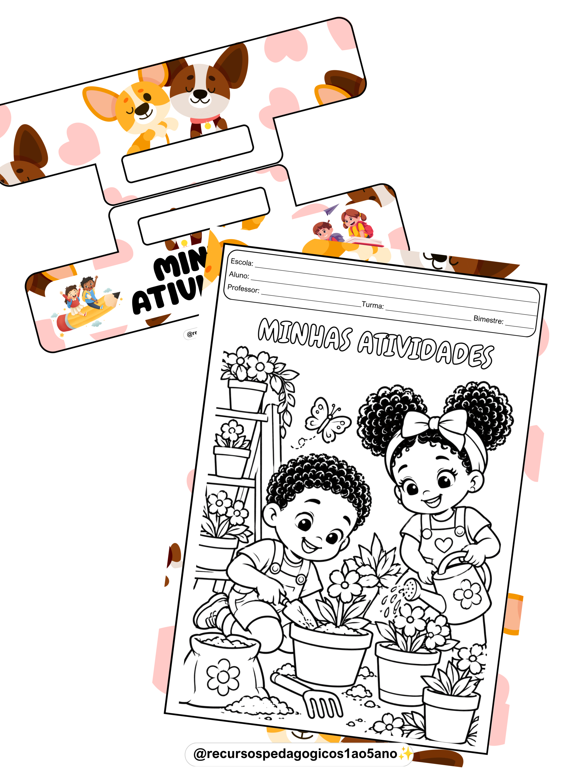 Alças e capas para avaliações – Tema primavera – PDF para Imprimir | Anos Iniciais — amostra 6: Alças e capas para…