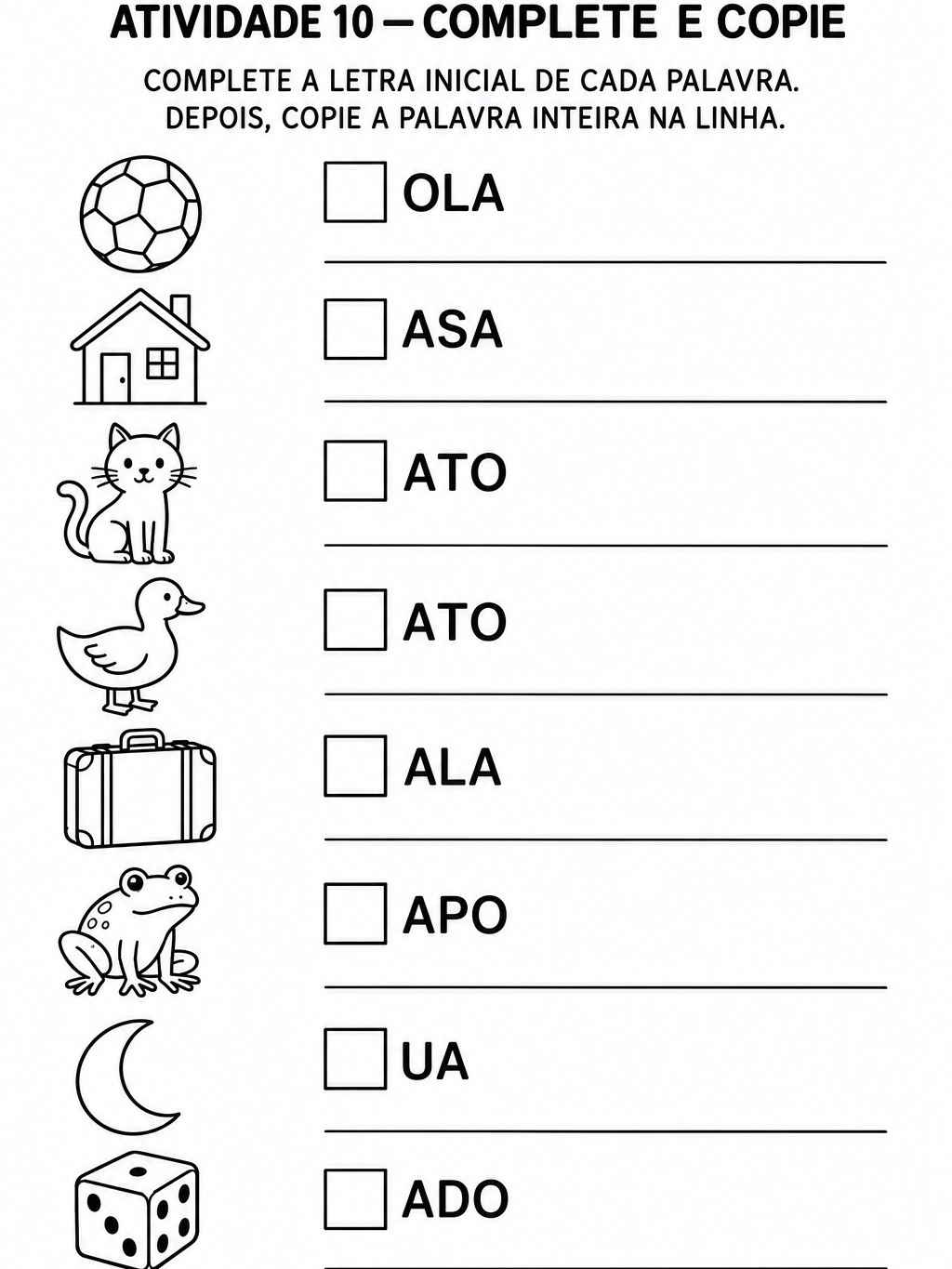 Alfabetização 1º Ano: Vogais e Letras Iniciais — Kit 3 — amostra 1: 10 atividades de alfabetização com vogais, letras…