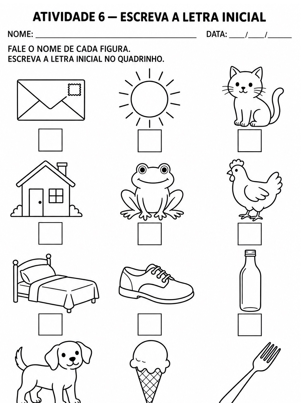 Alfabetização 1º Ano: Vogais e Letras Iniciais — Kit 3 — amostra 5: 10 atividades de alfabetização com vogais, letras…